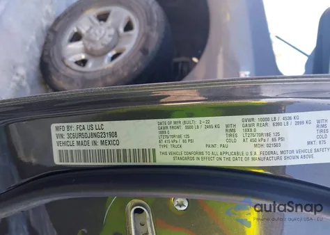 2022 Ram 2500 Big Horn 4X4 6'4 Box из США, поврежденный, VIN 3C6UR5DJ8NG231908